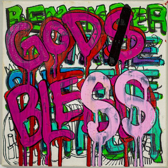 Gods Bleed - 10" x 10" Oil and Acrylic Paint on Canvas